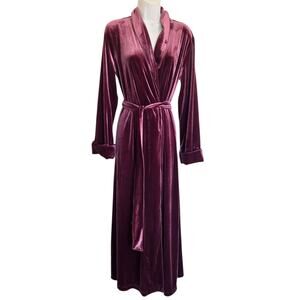 Lauren Ralph Lauren Purple Velvet Long Shawl Collar Robe Royal Regal Small
